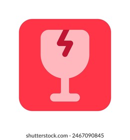 Icono de Vector de signo frágil editable. Envío, entrega, comercio electrónico, transporte, logística. Parte de una gran familia de iconos. Perfecto para interfaces de Web y App, presentaciones, infografías, etc