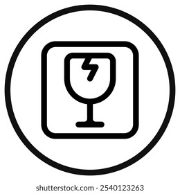 Editable fragile sign vector icon. Shipping, delivery, e-commerce, transport, logistics. Part of a big icon set family. Perfect for web and app interfaces, presentations, infographics, etc