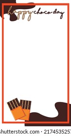 Editable Frame template of choco theme for social network stories vector background with flat design style. Design Frame for social media with Transparent Background