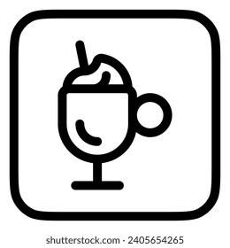 Icono de vector de formato editable. Cafetería, cafetería, restaurante, bebida, bebidas. Parte de una familia de iconos grandes. Perfecto para interfaces web y de aplicaciones, presentaciones, infografías, etc