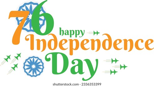 Editable Free Happy Independence Day Lettering Indian Holiday Vector