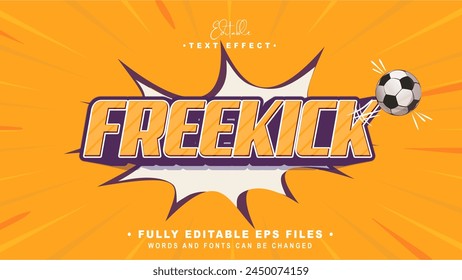 editable free kick text effect.typhography logo