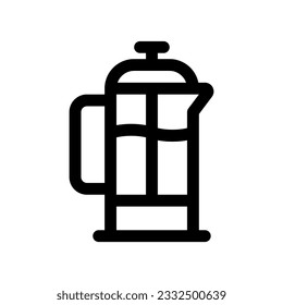 Icono de vector de prensa francés editable. Cafetería, cafetería, restaurante, bebida, bebidas. Parte de una familia de iconos grandes. Perfecto para interfaces web y de aplicaciones, presentaciones, infografías, etc