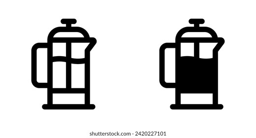 Editable french press vector icon. Cafe, coffee shop, restaurant, drink, beverages. Part of a big icon set family. Perfect for web and app interfaces, presentations, infographics, etc