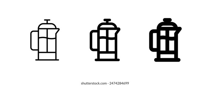 Icono de Vector de prensa francés editable. Café, cafetería, restaurante, bebida, bebidas. Parte de una gran familia de iconos. Perfecto para interfaces de Web y App, presentaciones, infografías, etc