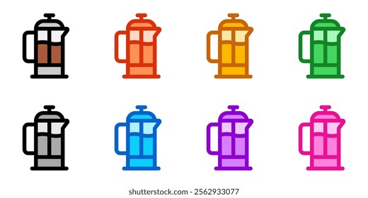 Editable french press vector icon. Cafe, coffee shop, restaurant, drink, beverages. Part of a big icon set family. Perfect for web and app interfaces, presentations, infographics, etc