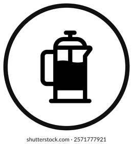 Editable french press vector icon. Cafe, coffee shop, restaurant, drink, beverages. Part of a big icon set family. Perfect for web and app interfaces, presentations, infographics, etc