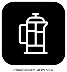 Editable french press vector icon. Cafe, coffee shop, restaurant, drink, beverages. Part of a big icon set family. Perfect for web and app interfaces, presentations, infographics, etc