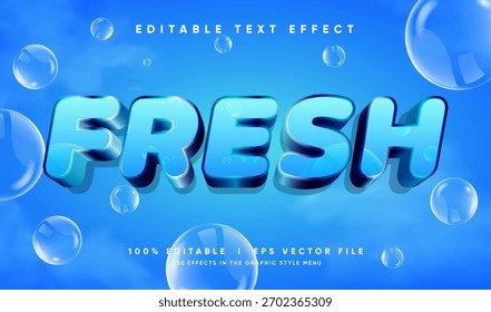 editable fresh 3d color vector text effect with modern style