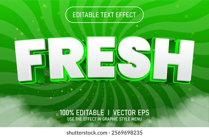 editable Fresh 3d vector text effect with modern style design