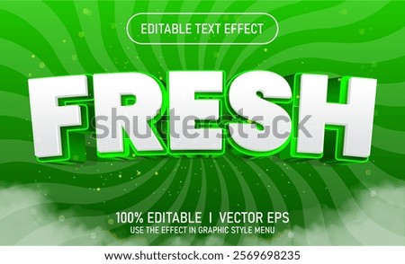 editable Fresh 3d vector text effect with modern style design