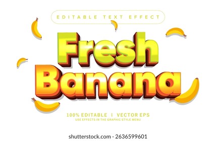 editable fresh banana vector text effect with modern style design