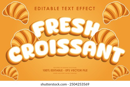 Editable Fresh Croissant Text Effect With Illustration of Croissant