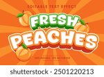 Editable Fresh Peaches Text Effect with Illustration of Peaches