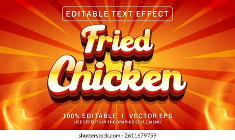 editable fried chicken vector text effect with modern style design