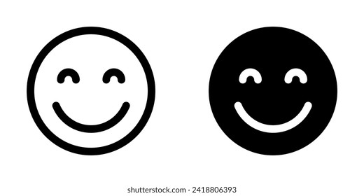 Editable friendly, smiling face vector icon. Part of a big icon set family. Perfect for web and app interfaces, presentations, infographics, etc