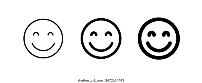 Editable friendly, smiling face vector icon. Part of a big icon set family. Perfect for web and app interfaces, presentations, infographics, etc