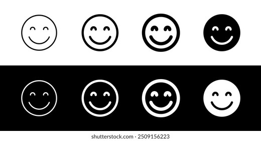 Editable friendly, smiling face vector icon. Part of a big icon set family. Perfect for web and app interfaces, presentations, infographics, etc