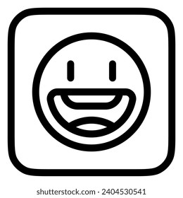 Editable friendly, wide smiling face vector icon. Part of a big icon set family. Perfect for web and app interfaces, presentations, infographics, etc