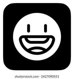 Editable friendly, wide smiling face vector icon. Part of a big icon set family. Perfect for web and app interfaces, presentations, infographics, etc