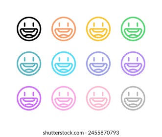 Editable friendly, wide smiling face vector icon. Part of a big icon set family. Perfect for web and app interfaces, presentations, infographics, etc