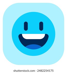 Editable friendly, wide smiling face vector icon. Part of a big icon set family. Perfect for web and app interfaces, presentations, infographics, etc