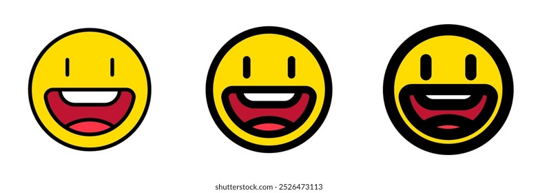 Icono de Vector de cara sonriente, fácil de editar. Parte de una gran familia de iconos. Perfecto para interfaces de Web y App, presentaciones, infografías, etc