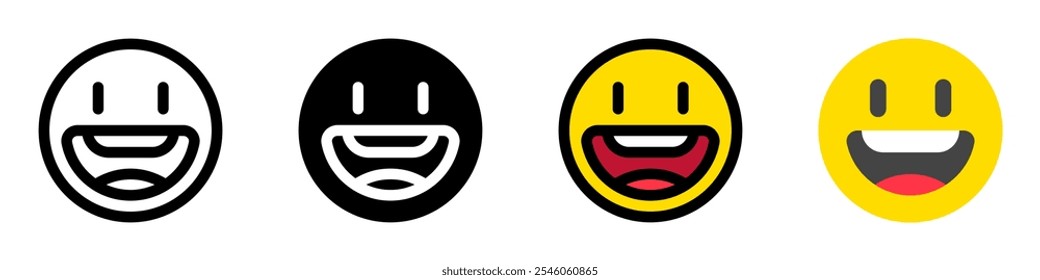 Icono de Vector de cara sonriente, fácil de editar. Parte de una gran familia de iconos. Perfecto para interfaces de Web y App, presentaciones, infografías, etc