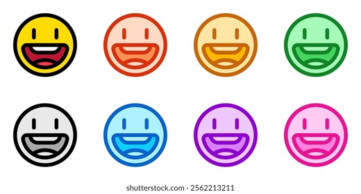 Editable friendly, wide smiling face vector icon. Part of a big icon set family. Perfect for web and app interfaces, presentations, infographics, etc