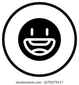 Editable friendly, wide smiling face vector icon. Part of a big icon set family. Perfect for web and app interfaces, presentations, infographics, etc