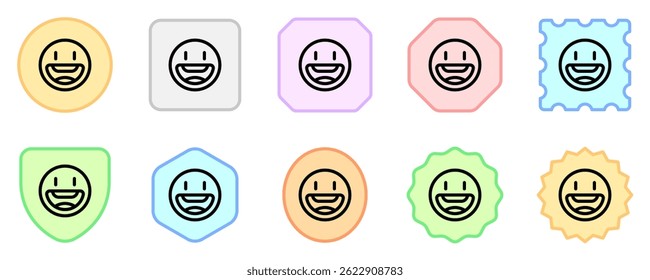 Editable friendly, wide smiling face vector icon. Part of a big icon set family. Perfect for web and app interfaces, presentations, infographics, etc
