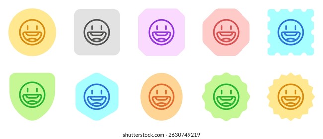 Editable friendly, wide smiling face vector icon. Part of a big icon set family. Perfect for web and app interfaces, presentations, infographics, etc
