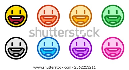 Editable friendly, wide smiling face vector icon. Part of a big icon set family. Perfect for web and app interfaces, presentations, infographics, etc