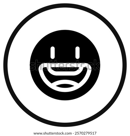 Editable friendly, wide smiling face vector icon. Part of a big icon set family. Perfect for web and app interfaces, presentations, infographics, etc