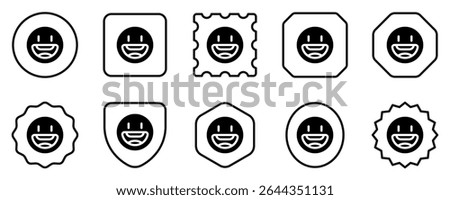 Editable friendly, wide smiling face vector icon. Part of a big icon set family. Perfect for web and app interfaces, presentations, infographics, etc