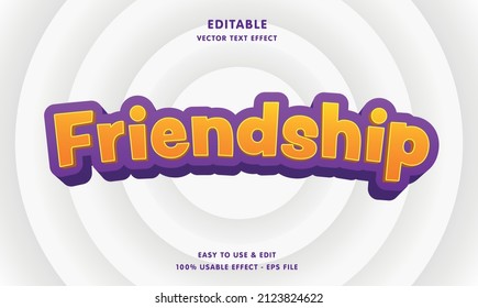 editable friendship text effect template with modern concept usable for food brand label and logo