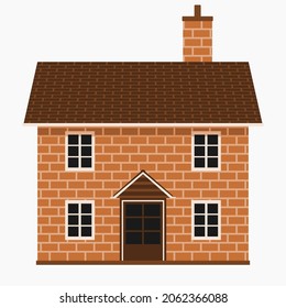 Editable Front View Traditional English Simple House Building Vector Illustration for England Culture Tradition and History Related Design