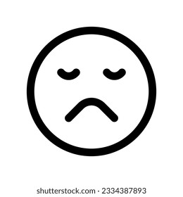 Editable frown, sad expression emoticon vector icon. Part of a big icon set family. Part of a big icon set family. Perfect for web and app interfaces, presentations, infographics, etc