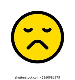 Icono de vector emoticono de expresión triste y fruncible. Parte de una familia de iconos grandes. Parte de una familia de iconos grandes. Perfecto para interfaces web y de aplicaciones, presentaciones, infografías, etc