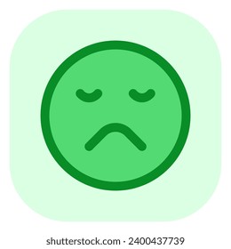 Editable frown, sad expression emoticon vector icon. Part of a big icon set family. Part of a big icon set family. Perfect for web and app interfaces, presentations, infographics, etc