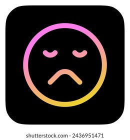 Icono de vector de emoticono de expresión triste, ceño fruncido editable. Parte de una gran familia de iconos. Parte de una gran familia de iconos. Perfecto para interfaces web y aplicaciones, presentaciones, infografías, etc