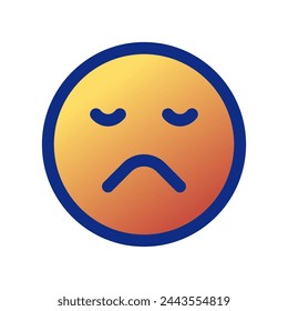 Editable frown, sad expression emoticon vector icon. Part of a big icon set family. Part of a big icon set family. Perfect for web and app interfaces, presentations, infographics, etc