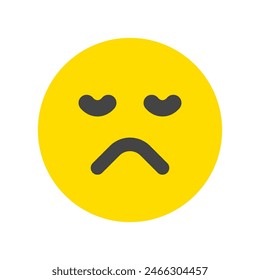 Editable frown, sad expression emoticon vector icon. Part of a big icon set family. Part of a big icon set family. Perfect for web and app interfaces, presentations, infographics, etc