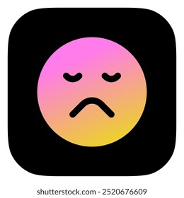 Editable frown, sad expression emoticon vector icon. Part of a big icon set family. Part of a big icon set family. Perfect for web and app interfaces, presentations, infographics, etc