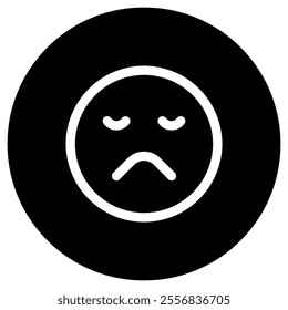 Editable frown, sad expression emoticon vector icon. Part of a big icon set family. Part of a big icon set family. Perfect for web and app interfaces, presentations, infographics, etc