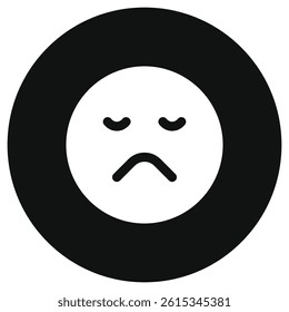 Editable frown, sad expression emoticon vector icon. Part of a big icon set family. Part of a big icon set family. Perfect for web and app interfaces, presentations, infographics, etc