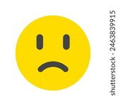 Editable frowning, sad, disappointed face vector icon. Part of a big icon set family. Perfect for web and app interfaces, presentations, infographics, etc