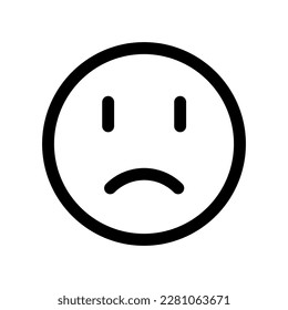 Editable frowning, sad, disappointed face vector icon. Part of a big icon set family. Perfect for web and app interfaces, presentations, infographics, etc
