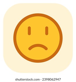 Editable frowning, sad, disappointed face vector icon. Part of a big icon set family. Perfect for web and app interfaces, presentations, infographics, etc