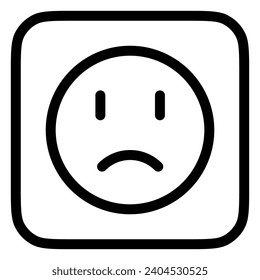 Editable frowning, sad, disappointed face vector icon. Part of a big icon set family. Perfect for web and app interfaces, presentations, infographics, etc